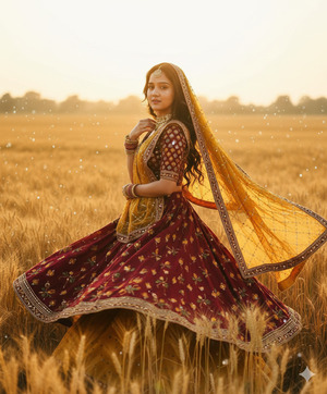 Slight Twirl with Dupatta Flowing