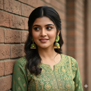 half body side look pose