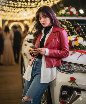 one shoulder lean pose