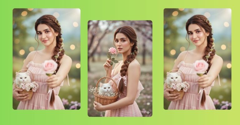 viral-ai-image-google-gemini-pink-dress-girl-cat-prompt