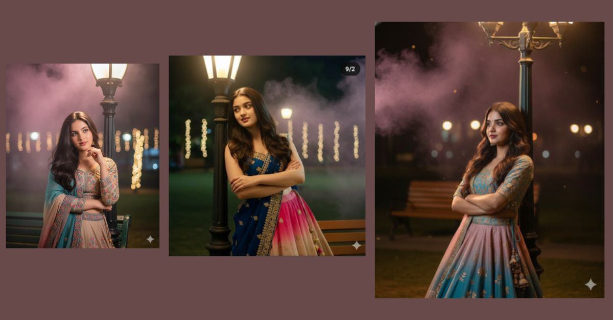 viral-ai-image-google-gemini-prompt-trending-night-street-lamp-cinematic-lehenga-portrait-9-16